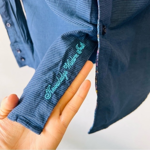 Robert Graham Blue Luxury Dress Shirt Small Classic Fit - Picture 3 of 11